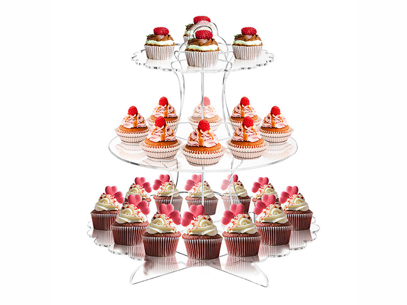 三層可拆裝六角形亞克力食品展示架定制