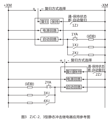 ZJC-2靜態(tài)沖擊繼電器內部接線及外引接線圖(正視圖)2