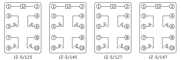 JZ-S/3418靜態可調延時中間繼電器內部接線圖及外引接線圖